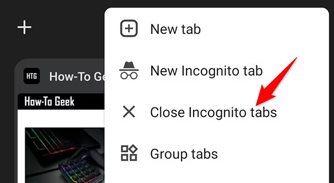 Close all incognito tabs